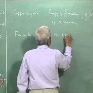 Condensed Matter Physics by Prof. G. Rangarajan (NPTEL):- Lecture 38.1: Point Defects in Solids - Worked Examples
