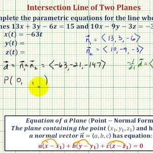 Ex 2: Find the Parametric Equations of the Line of Intersection of Two Planes Using Vectors