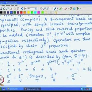 Relativistic QM by Prof. Apoorva Patel (NPTEL):- Lecture 25: Lorentz group classification of Dirac operators, Orthogonality