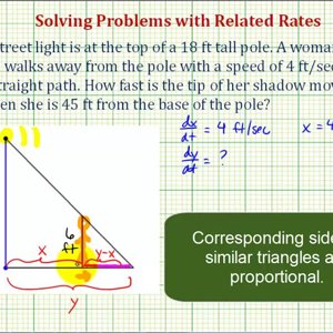 Ex: Related Rates Problem – Rate of Change of a Shadow from a Light Pole