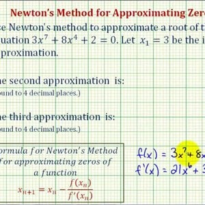 Ex: Newton’s Method to Approximate Zeros – 2 Iterations