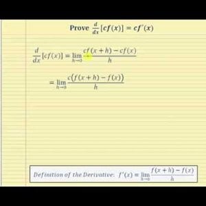 Proof -   the Derivative of a Constant Times a Function:   d/dx[cf(x)]