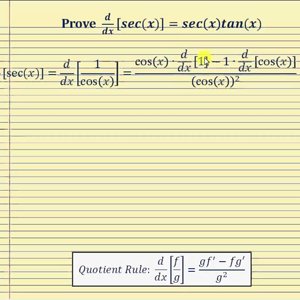 Proof - The Derivative of Secant:   d/dx[sec(x)]
