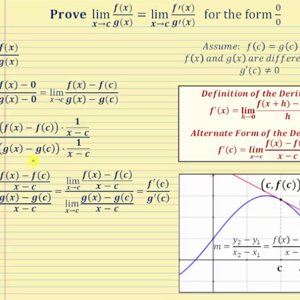 Partial Proof of L'Hopital's Rule (Only Form 0/0)