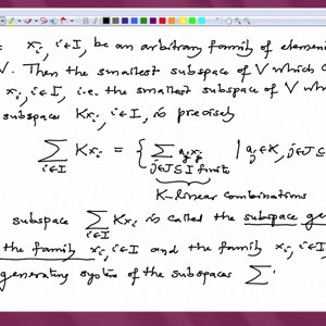 Linear Algebra by Prof. Dilip Patil (NPTEL):- Lecture 7: Sum of subspaces