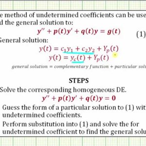 Find a General Solution to a Nonhomogeneous DE Using Undetermined Coefficients (Exponential)