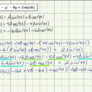 Find a General Solution to a Nonhomogeneous DE Using Undetermined Coefficients (Sine)