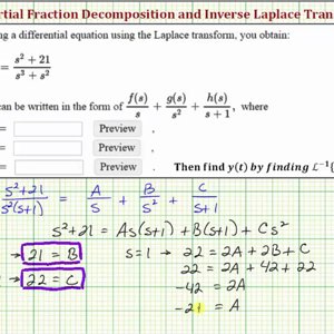 Ex 2: Find the Inverse Laplace Transform of Y(s) Using Partial Fractions