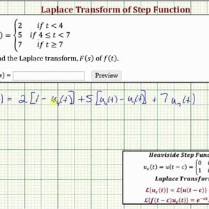 Ex: Find the Laplace Transform of a Step Function (method #1)