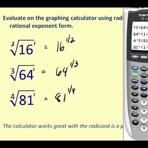 Evaluating Radical Expressions on the TI83/84