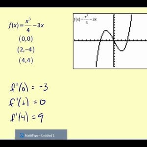 Determine the value of the derivative function on the graphing calculator