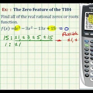 Ex 1: The Zero Feature of the TI84 to Find Rational Zeros of a Polynomial