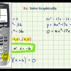 Ex 2: Solve a Quadratic Equation Graphically on Calculator