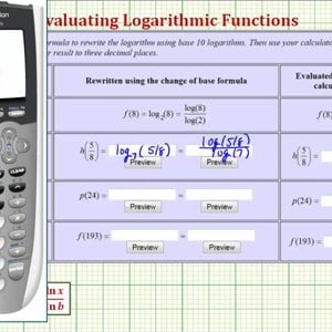 Ex: Evaluate Logarithmic Functions Using the Change of Base Formula