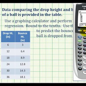 Ex 1: Create a Scatter Plot and then Perform Linear Regression on the Calculator