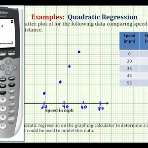 Ex: Quadratic Regression on the TI84 - Stopping Distance