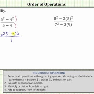 Ex 2: Simplify an Expression in Fraction form (Order of Operations)