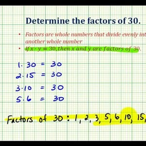 Ex 1:  Determine Factors of a Number