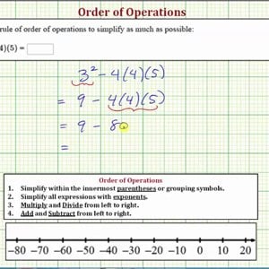 Ex 2:  Evaluate an Expression using Order of Operations:  a^2-bcd (integers)