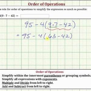 Evaluate an Expression Using the Order of Operations: a-b(c*d-e)