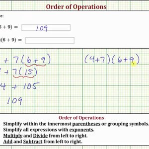 Evaluate an Expression Using the Order of Operations: a+b(c+d), (a+b)(c+d)