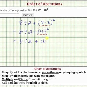 Evaluate an Expression Using the Order of Operations: a/b+(c-d)^2