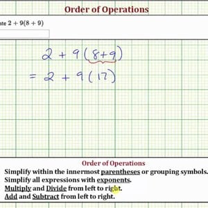 Evaluate an Expression Using the Order of Operations: a+b(c+d)