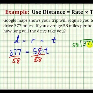 Example 2:  Solve a Problem using Distance = Rate x Time