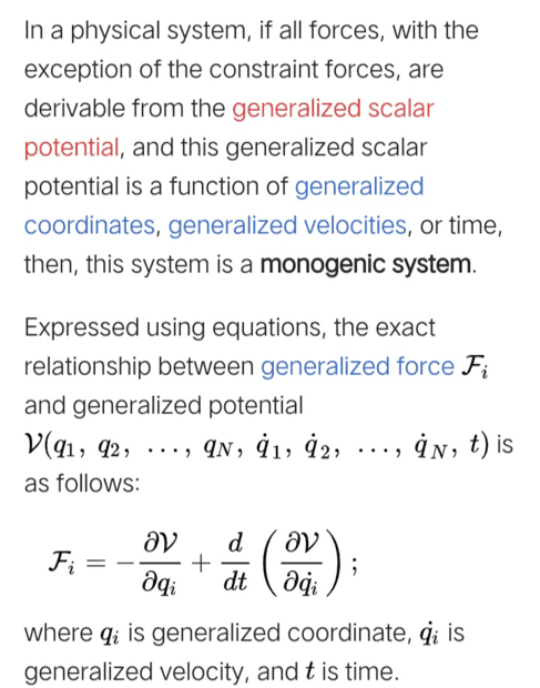 Two equations of generalized forces