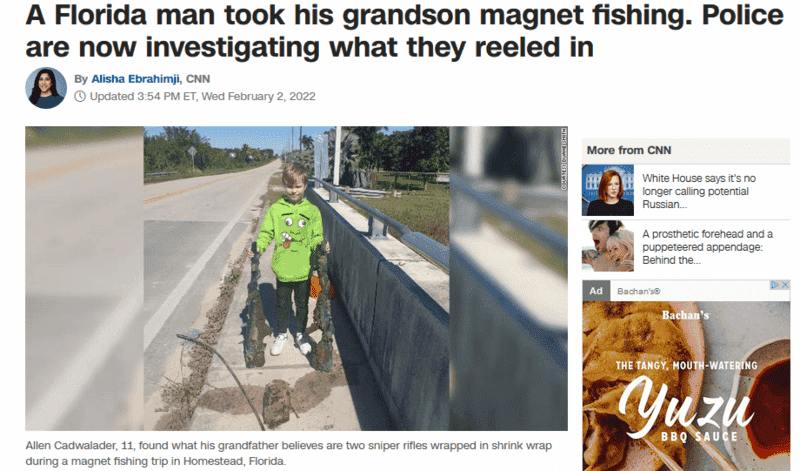 A Florida man took his grandson magnet fishing. Police are now  investigating what they reeled in