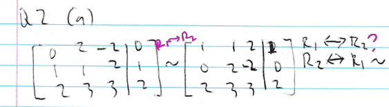 Notation for changing rows in a matrix