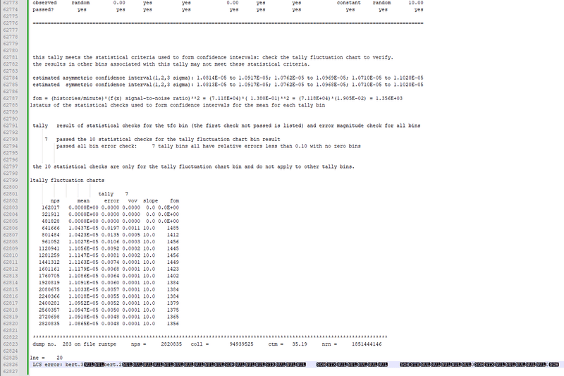 screenshot of the error message from the output file