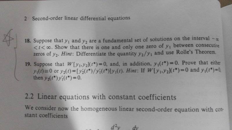 Wronskian and differential equations