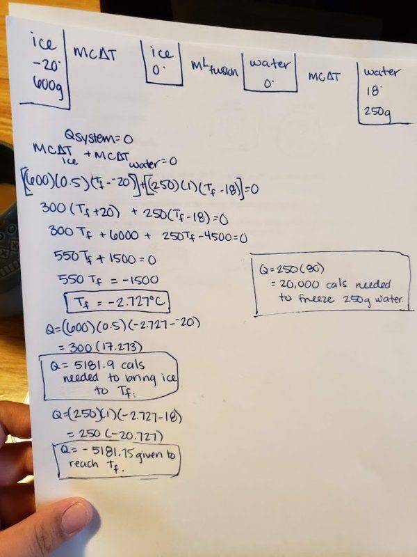 Find The Equilibrium Temperature The Amount Of Ice Water Physics Forums