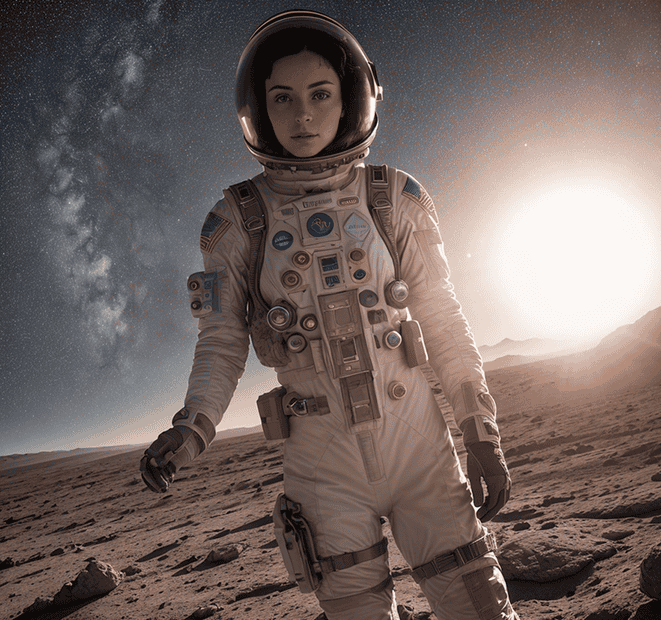 24 - Girl astronaut and the Milky Way.png