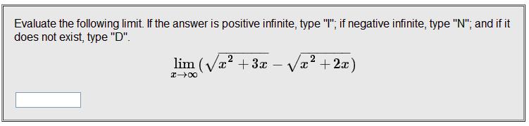 Finding Limit As X Approaches Infinite Of Square Root Function