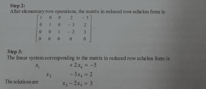 Solve the following linear system