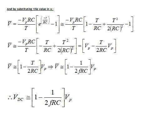 A derivation of the Vdc in a fullwave rectifier with smoothing?