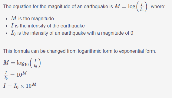 How To Solve For Magnitude Of Earthquake Using Logs