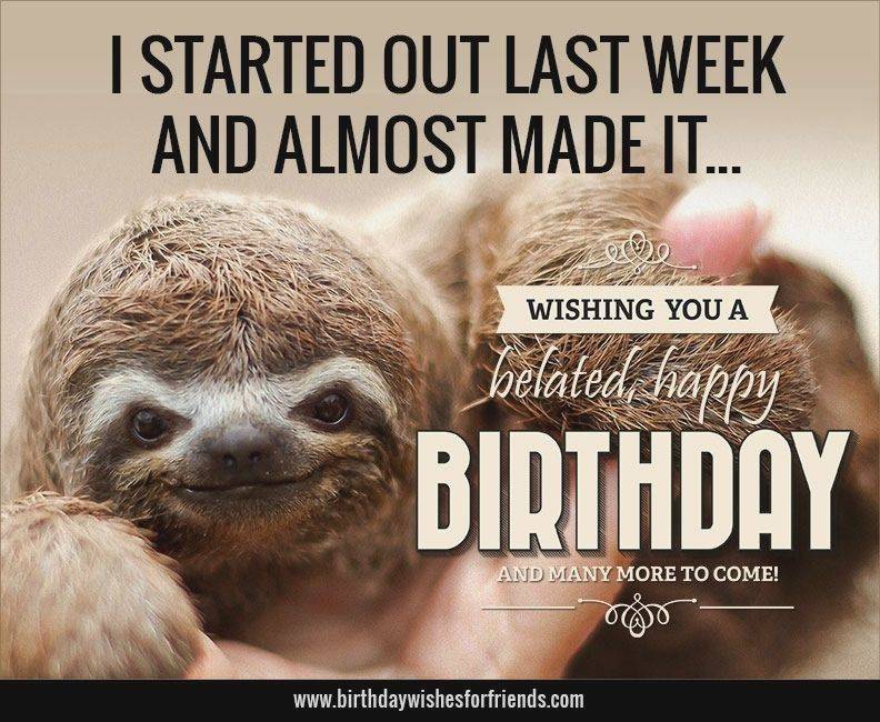 funny happy birthday sloth meme