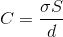 gif.latex?C%3D%5Cfrac%7B%5Csigma%20S%7D%7Bd%7D.gif