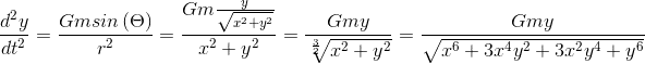 Gmy}{\sqrt[\frac{3}{2}]{x^2&plus;y^2}}=\frac{Gmy}{\sqrt{x^6&plus;3x^4y^2&plus;3x^2y^4&plus;y^6}}.gif