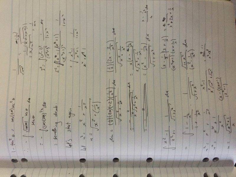 Integral Of 1 X 2 1 X 2 1 1 X 4 1 2 Dx Physics Forums