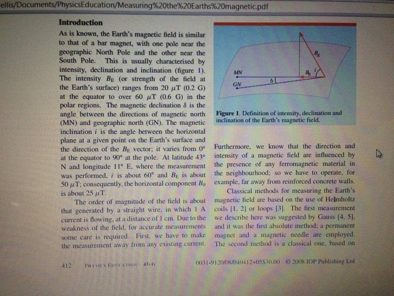 Measuring Earth Magnetic Field Strength