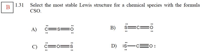 Most Stable Lewis Structure