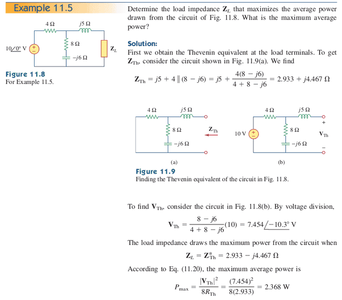 Calculating Maximum Average Power of AC Circuit