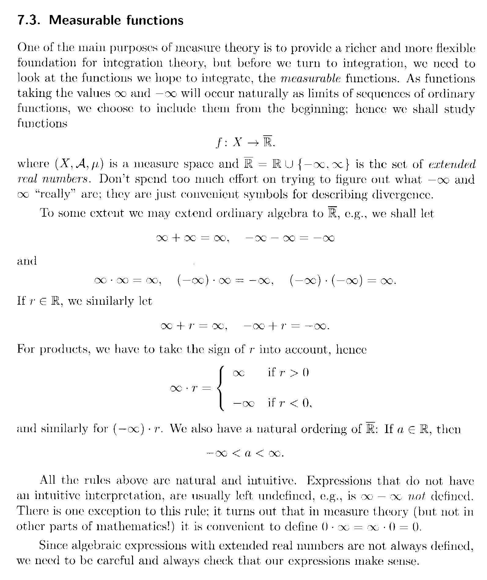 Lindstrom - 1 - Section 7.3 ... Measurable Functions ... Part 1 .png