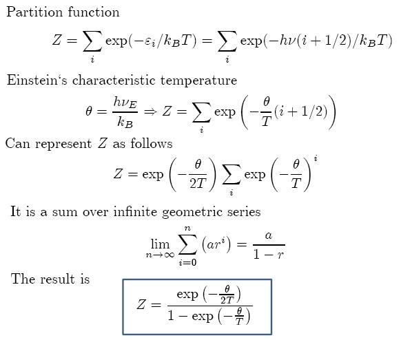 Partition Function For Thermodynamic System