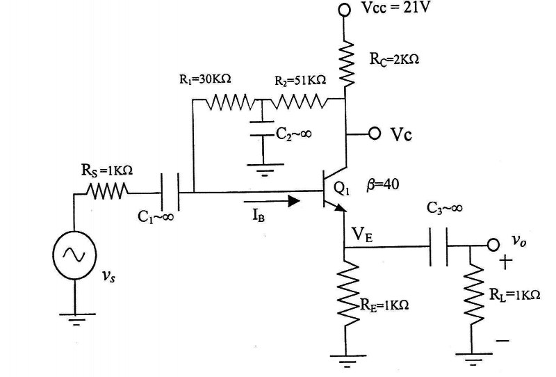 Solving a DC Circuit: Find I_B, V_C, V_{CE}