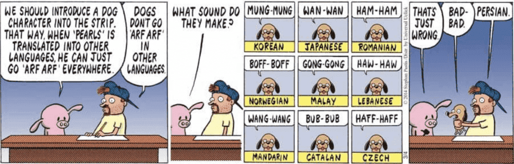 what sound does a dog make in different languages